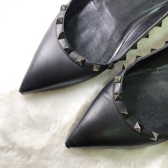 ❤️SOLD❤️Valentino rockstud balle flats so black 38 - Picture 6 of 8